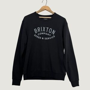 Brixton Mens Speed & Service Graphic Crewneck Sweatshirt Black Size Medium